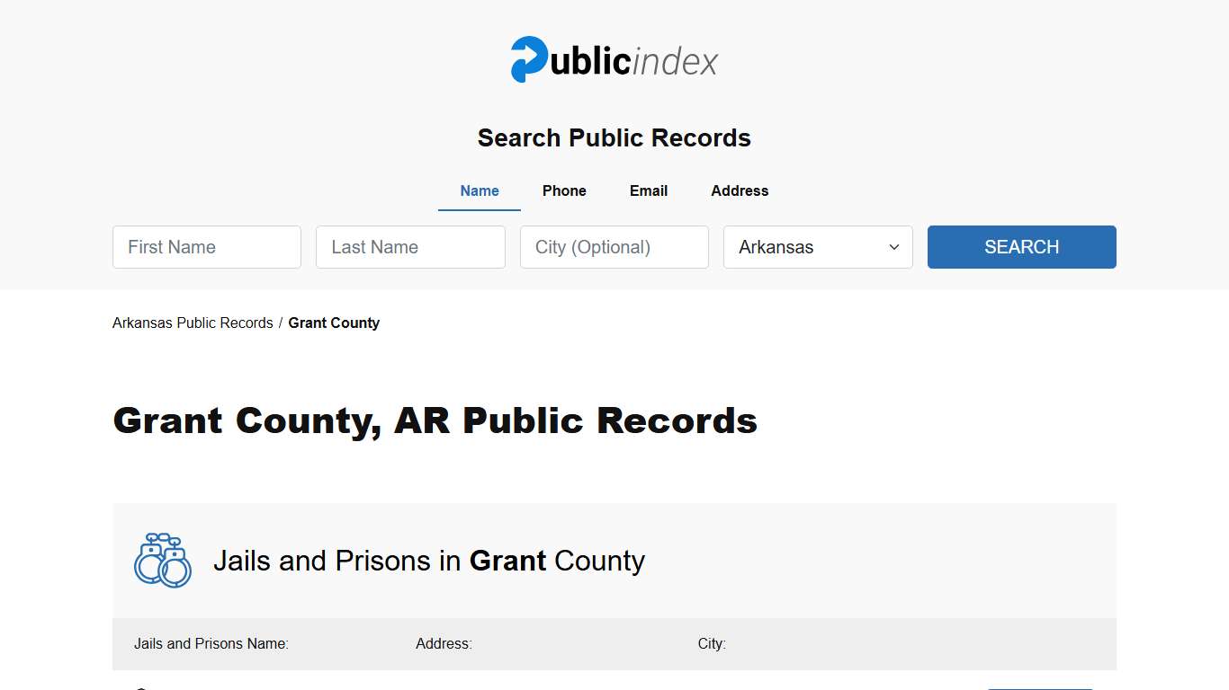 Grant County, AR Public Court, Arrest and Inmate Records - ThePublicIndex